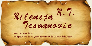 Milenija Tešmanović vizit kartica